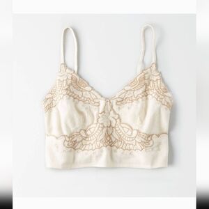 American Eagle Outfitters- Embroidered Crop Top. Size L. NWT